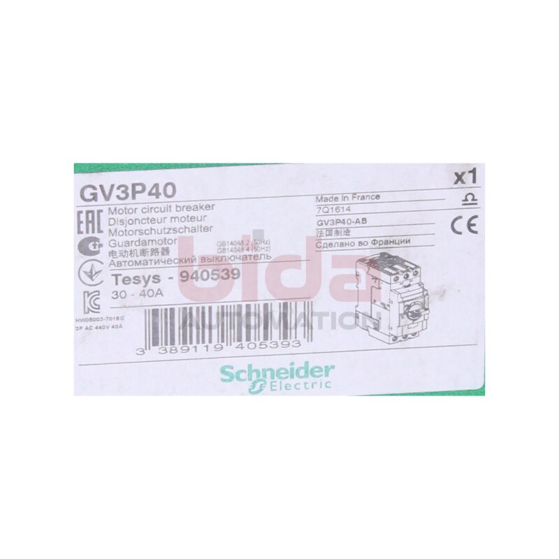 Schneider GV3P40(940539) Motorschutzschalter 3p Motor circuit breaker