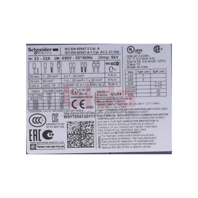 Schneider GV3P32 Motorschutzschalter 3p Motor circuit breaker