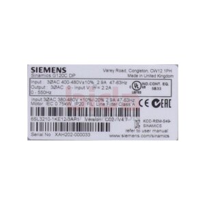 Siemens 6SL3210-1KE12-3AP1 (6SL3 210-1KE12-3AP1)...