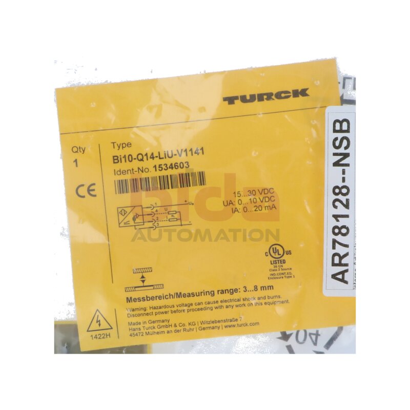 TURCK Bi10-Q14-LiU-V1141 (1534603) Induktiver Sensor Inductive Sensor
