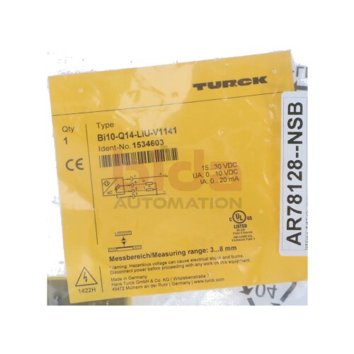 TURCK Bi10-Q14-LiU-V1141 (1534603) Induktiver Sensor Inductive Sensor