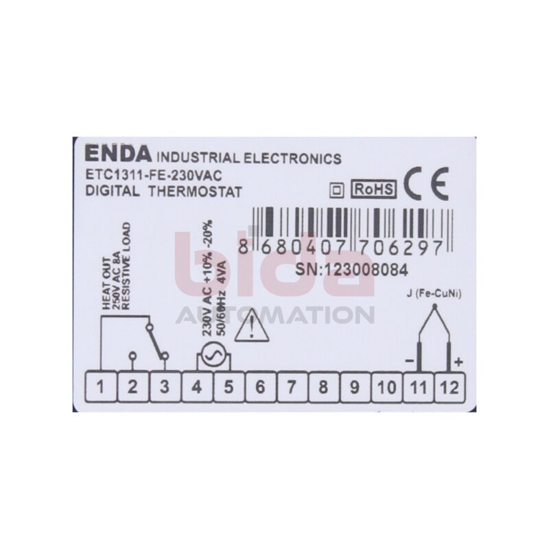 Enda ETC1311-FE-230VAC Digitaler Thermostat Digital thermostat