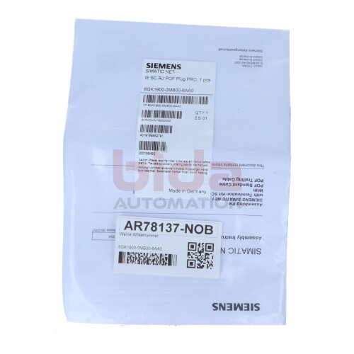 Siemens 6GK1900-0MB00-6AA0 / 6GK1 900-0MB00-6AA0 IE SC RJ POF PRO LWL Stecker Plug