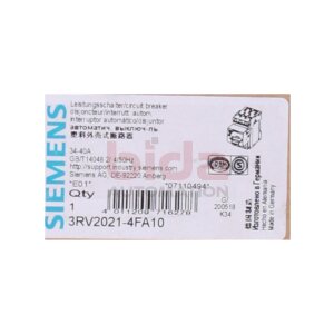 Siemens 3RV2021-4FA10 / 3RV2 021-4FA10 Leistungsschalter...