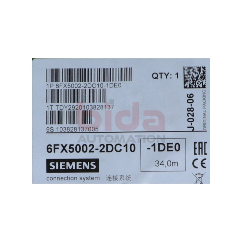 Siemens 6FX5002-2DC10-1DE0 / L&auml;nge=34m Signalleitung Signal cable
