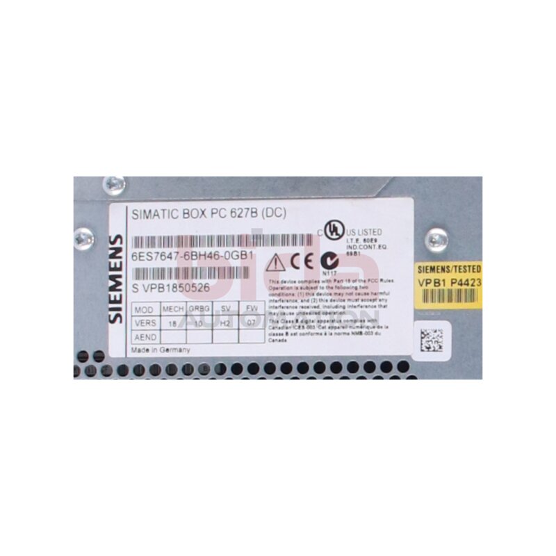 Siemens 6ES7647-6BH46-0GB1 SIMATIC Box PC 627B