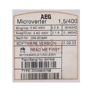 AEG DIN3380075B(029.201534) Mikro-Wechselrichter Microverter