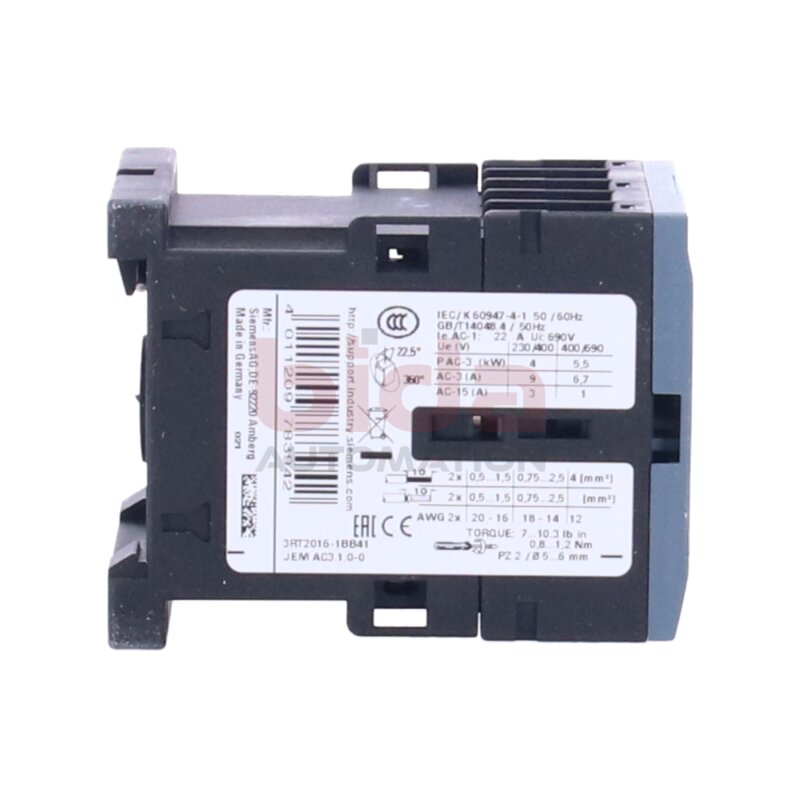Siemens 3RT2016-1BB41 / 3RT2 016-1BB41 Leistungssch&uuml;tz / power contactor 24 V
