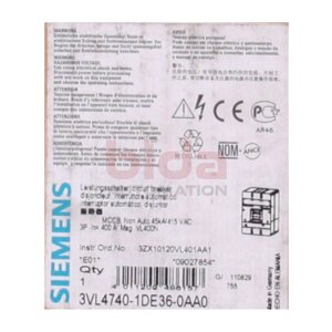 Siemens 3VL4740-1DE36-0AA0 Leistungschalter Circiut breaker