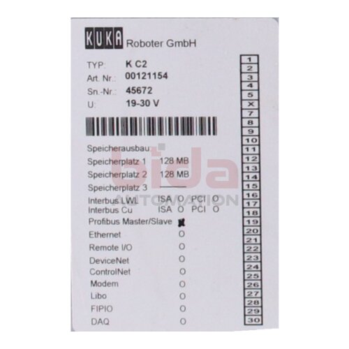 KUKA 00121154 Roboter Konroller K C2 128MB Robot controller