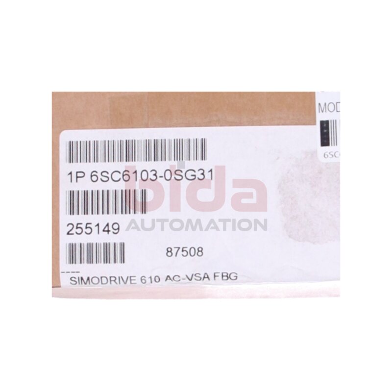Siemens 6SC6103-0SG31 SIMODRIVE 610 AC-VSA FBG Leistungsteil, A23 3/6 A Power section