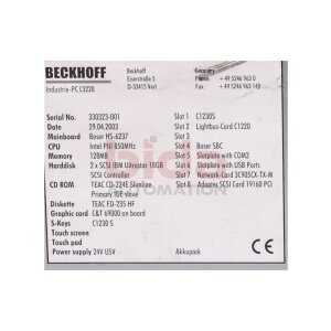 BECKHOFF PC C3220 Industrie-PC Industrial PC