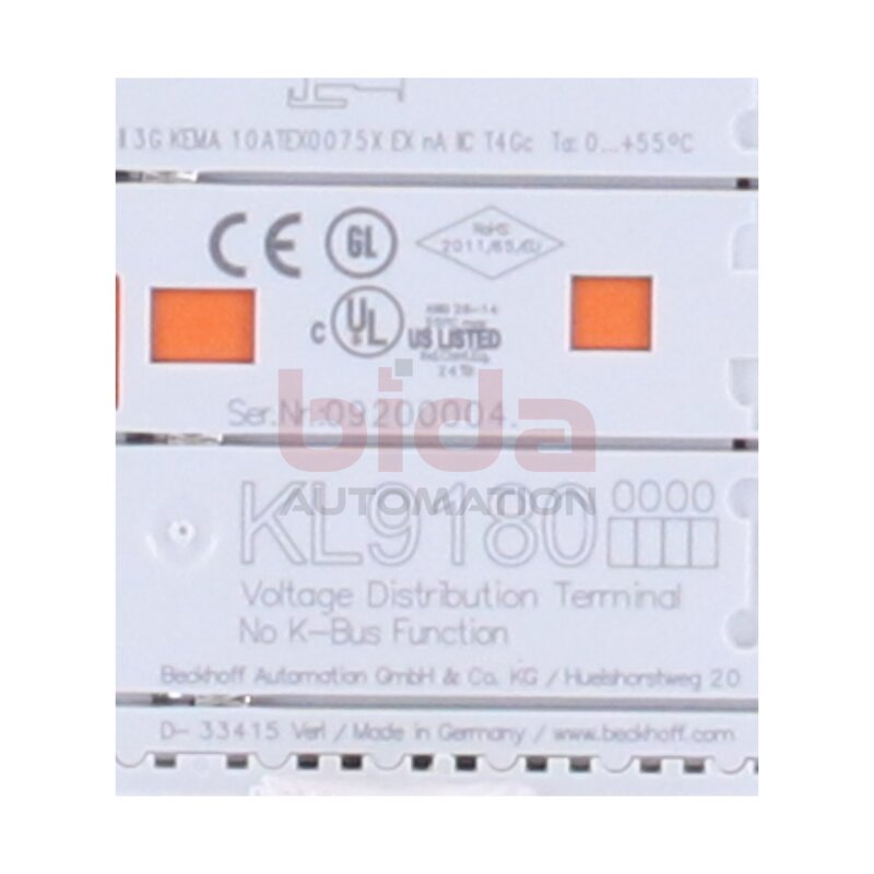 BECKHOFF KL9180 Potenzialverteilungsklemme Potential distribution terminal