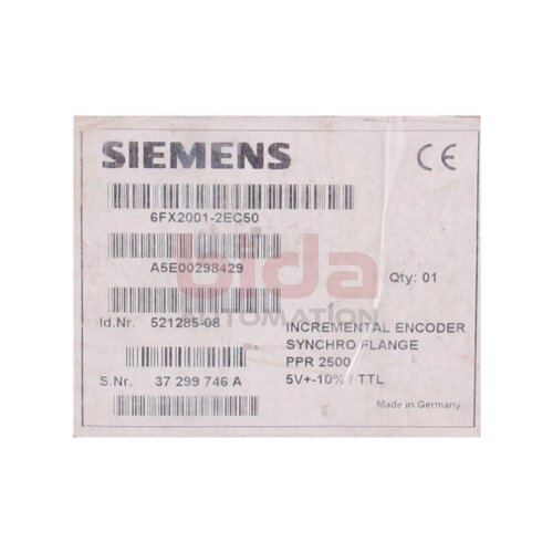 Siemens 6FX2001-2EC50 Inkrementalgeber mit RS 422 (TTL) Incremental encoder