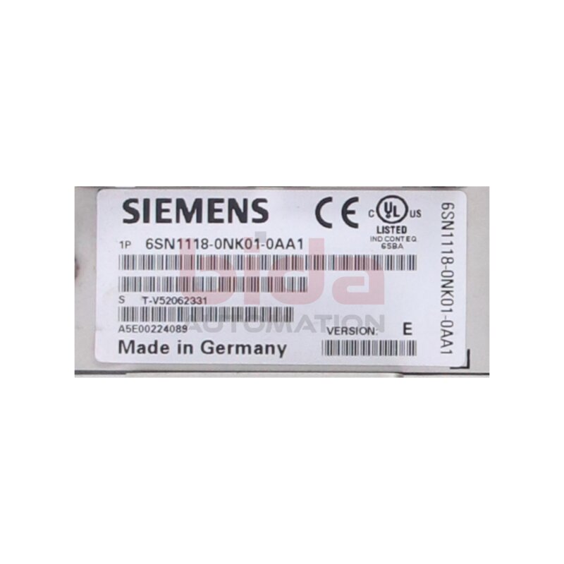Siemens 6SN1118-0NK01-0AA1 / 6SN1 118-0NK01-0AA1 SIMODRIVE 611 U HRS 2-Achs Regelungseinschub / 2-axis control insert