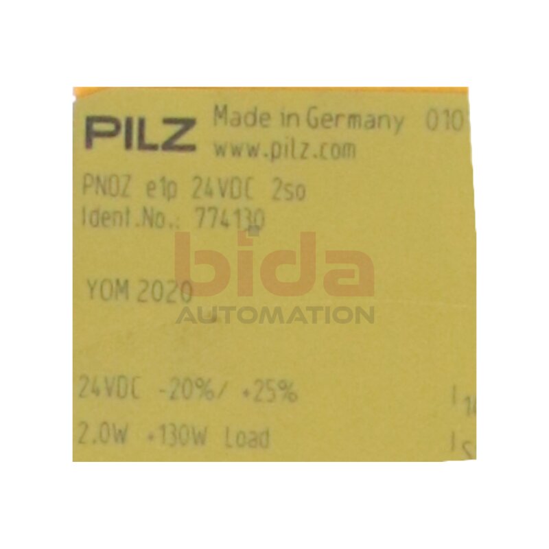 PILZ PNOZ e1p 24VDC 2so (774130) Sicherheitsrelais / Safety relay