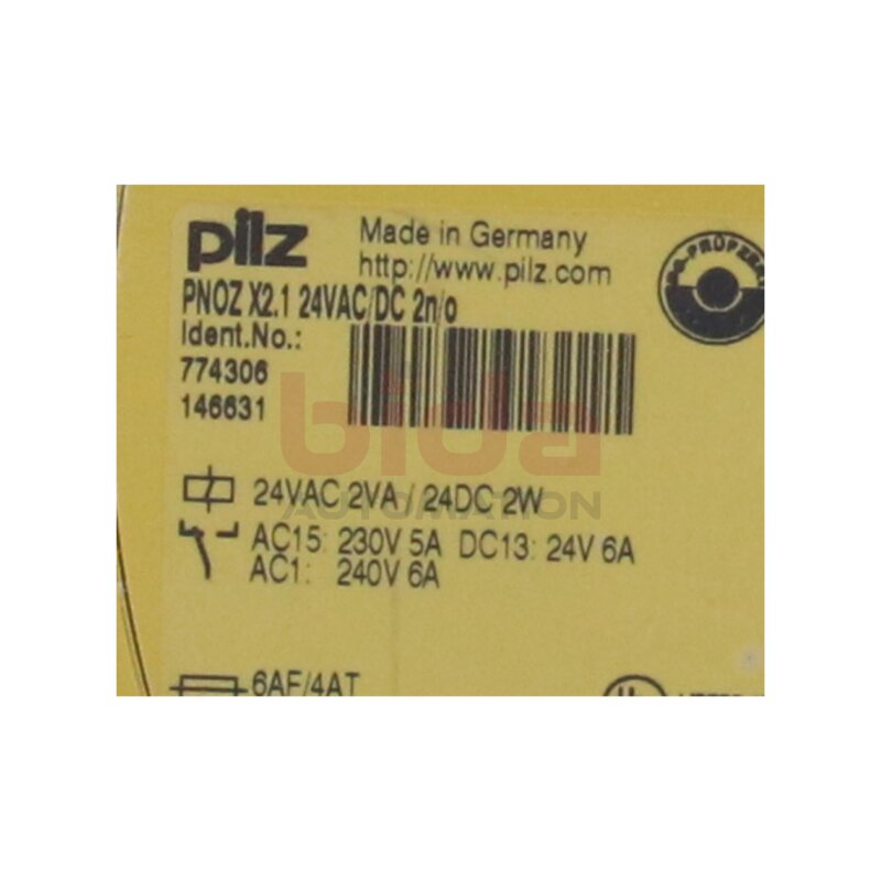 PILZ PNOZ X2.1 24VAC/DC2n/o (774306) Sicherheitsrelais Safety relay