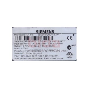Siemens 6SE6440-2UD15-5AA1 / 6SE6 440-2UD15-5AA1...
