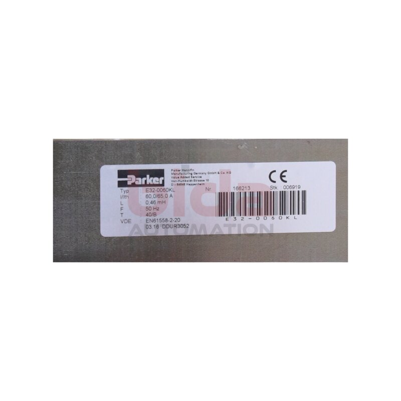 Parker E32-0060KL Netzdrossel (3‑phasig) / Mains choke (3-phase)