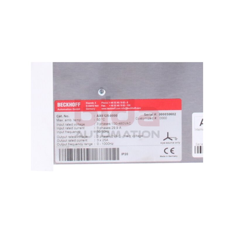 BECKHOFF AX5125-0000 Digital Kompakt Servoverst&auml;rker Servo amplifier