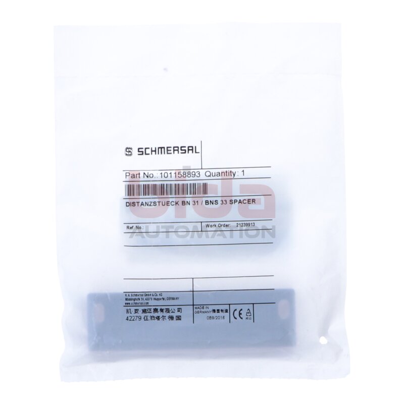 SCHMERSAL 101158893 (21239913) BN 31 / BNS 33 Distanzstueck Spacer