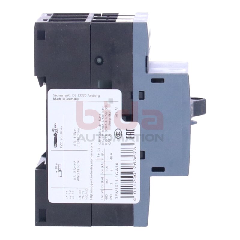 Siemens 3RV1011-1GA10 / 3RV1 011-1GA10 Leistungsschalter Circuit breaker