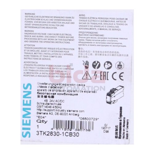 Siemens 3TK2830-1CB30 Erweiterungsger&auml;t Expansion device