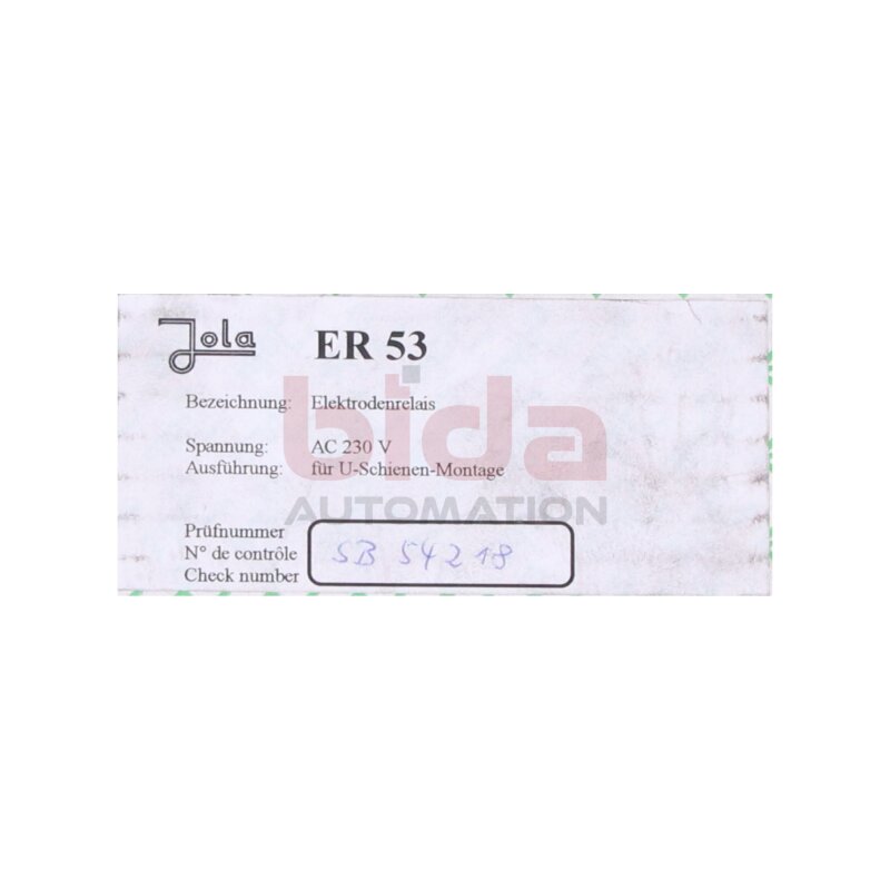 JOLA ER 53 / ER53 Elektrodenrelais Electrode relay