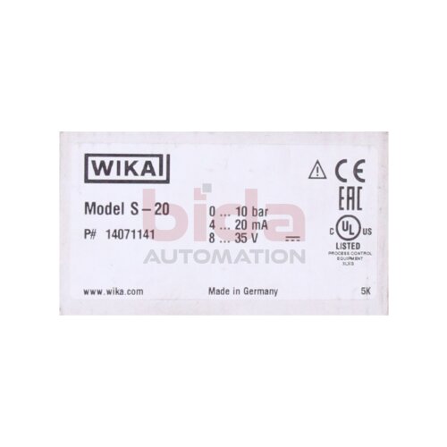WIKA 14071141 Druckmessumformer / pressure transducer