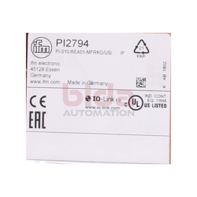 ifm PI2794 Frontb&uuml;ndiger Drucksensor mit Display Front-flush pressure sensor with display