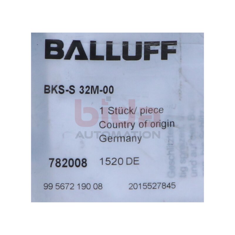 BALLUFF BKS-S32M-00 (782008) BCC00TT Selbstkonfektionierbare Steckverbinder Self-assembly connectors
