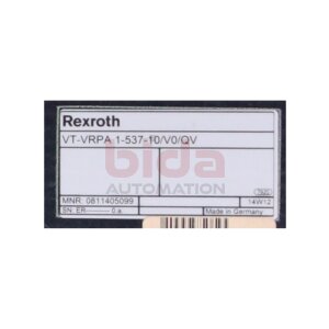 Rexroth VT-VRPA 1-537-10/V0/QV(0811405099) Elektrische...