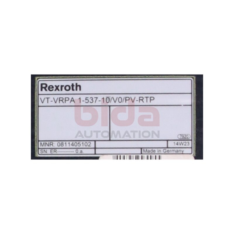 Rexroth VT-VRPA 1-537-10/V0/PV-RTP(0811405102)  Elektrische Verst&auml;rker Electrical Amplifiers