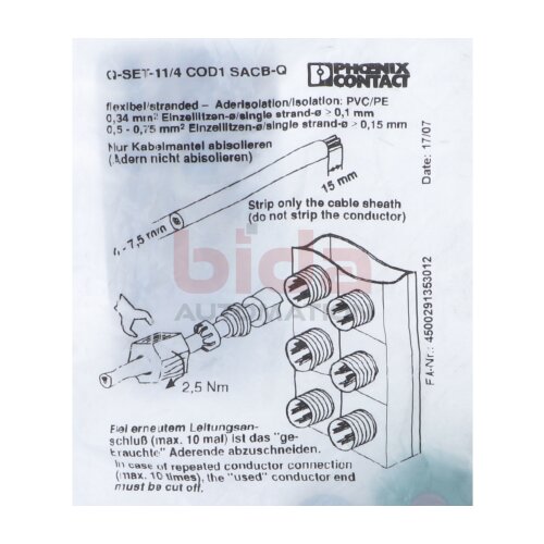 Phoenix Contact Q SET-11/4 COD1 SACB-Q (1670743) Verschraubung-Set / Screw connection set