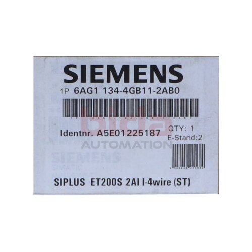Siemens 6AG1-134-4GB11-2AB0 / 6AG1134-4GB11-2AB0 SIPLUS ET 200S EM 2AI I-4DMU