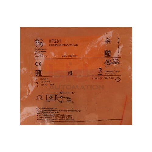 IFM IIT231 Induktiver Ganzmetallsensor Inductive all-metal sensor
