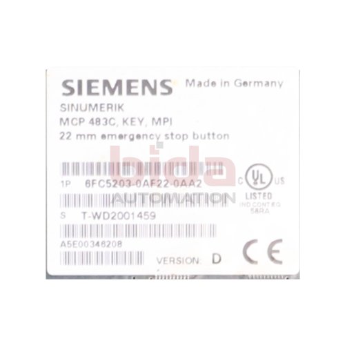 Siemens 6FC5203-0AF22-0AA2 Maschinensteuertafel Machine Control Panel