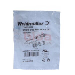 Weidmüller SAIBM 5/8S M12 5P A-COD (1784750000)...