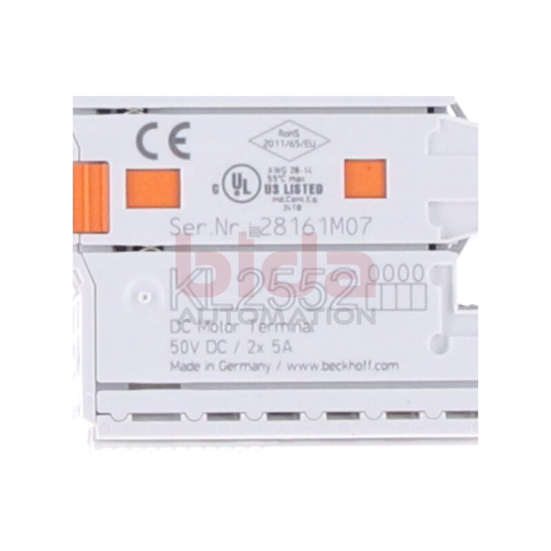 BECKHOFF KL2552 Busklemme/Bus clamp, 2-Kanal-Motion-Interface, DC-Motor, 48V DC, 5A