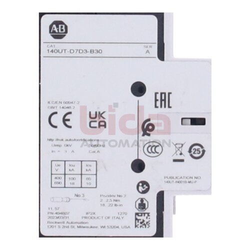 Allen-Bradley 140UT-D7D3-B30 Leistungsschalter / Circuit breaker