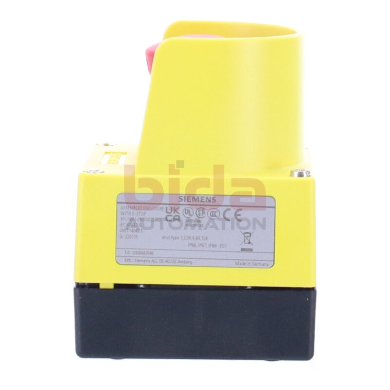 Siemens 3SU1801-0NB00-2AC2 / 3SU1 801-0NB00-2AC2 NOT-HALT-Pilzdrucktaster / EMERGENCY STOP mushroom push button