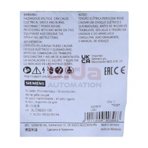 Siemens 3LD9220-0B / 3LD9 220-0B Neutralleiter, voreilend...