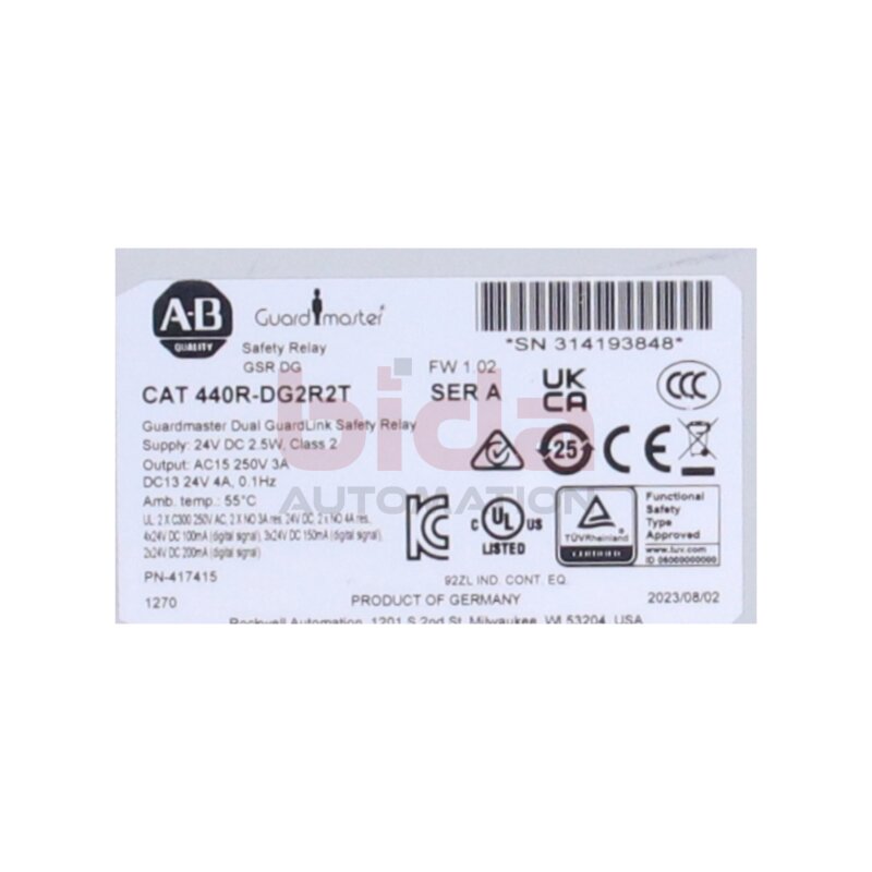 Allen-Bradley 440R-DG2R2T Dual GuardLink Sicherheitsrelais Safety Relay