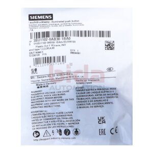 Siemens 3SU1102-0AB30-1BA0 Leuchtdrucktaster Illuminated...