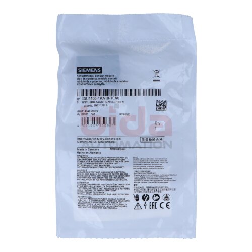 Siemens 3SU1400-1AA10-1CA0 / 3SU1 400-1AA10-1CA0 Kontaktmodul mit 1 Schaltglied / Contact module with 1 switching element