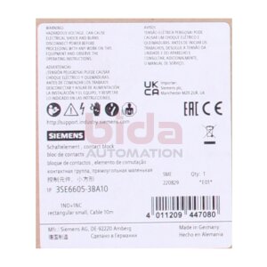 Siemens 3SE6605-3BA10 Schaltelement rechteckig klein 25 x...