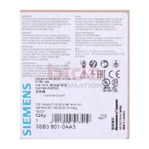 Siemens 3SB3 801-0AA3 / 3SB3801-0AA3 Gehäuse...