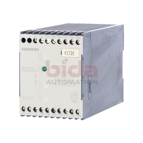 Siemens 3TK2907-0BB4 Zusatzbaustein f&uuml;r Schuetzsicherheitskombination Additional  Module for Protection Safety Combination 24V 6A