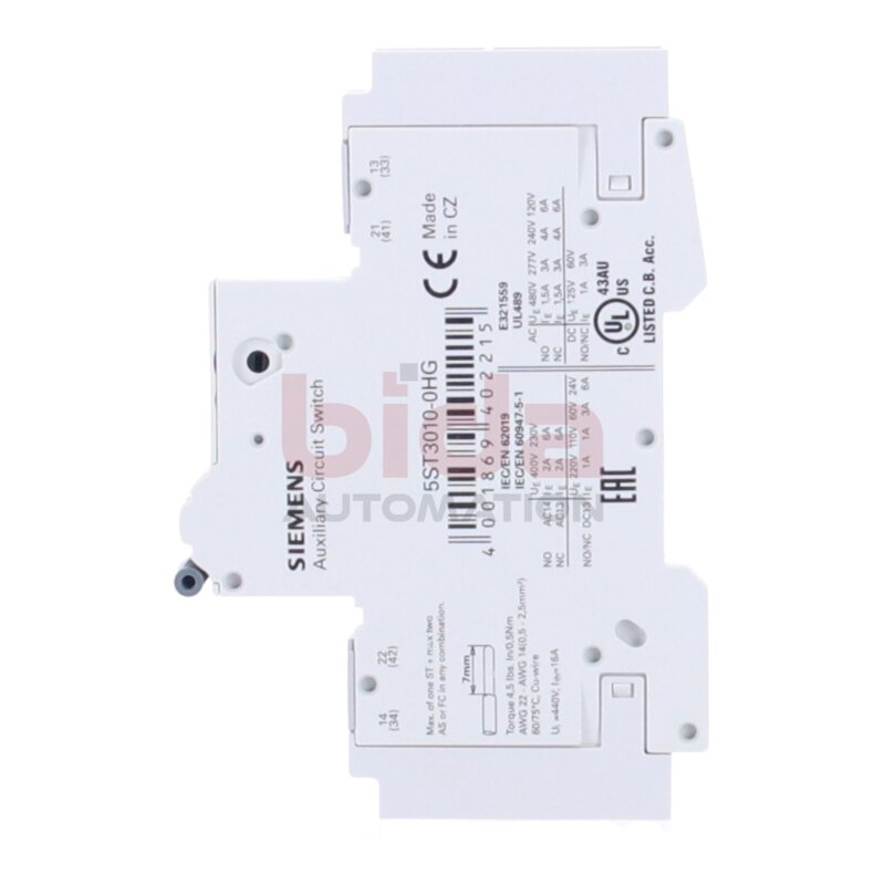 Siemens 5ST3 010-0HG / 5ST3010-0HG Hilfsschalter Auxiliary switch