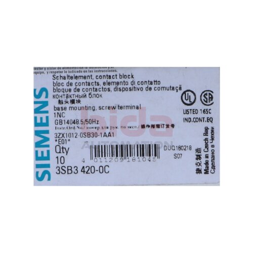 Siemens 3SB3 420-0C / 3SB3420-0C Schaltelement Switching element